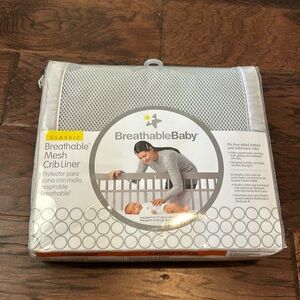 Breathable Baby Grey Mesh Crib Liner NWT